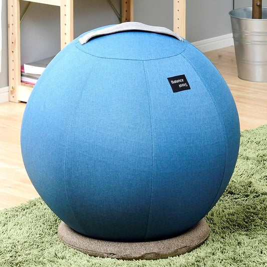 [Yamazen] Balance Ball 55cm Balance Chair (With Base/Inflator/Cover/Handle) Chair Navy that blends well with your interior decor JHBS-55(NV)