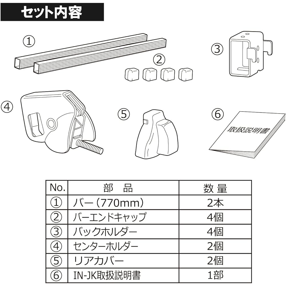 Carmate roof carrier inno basic stay joint bar set INJK