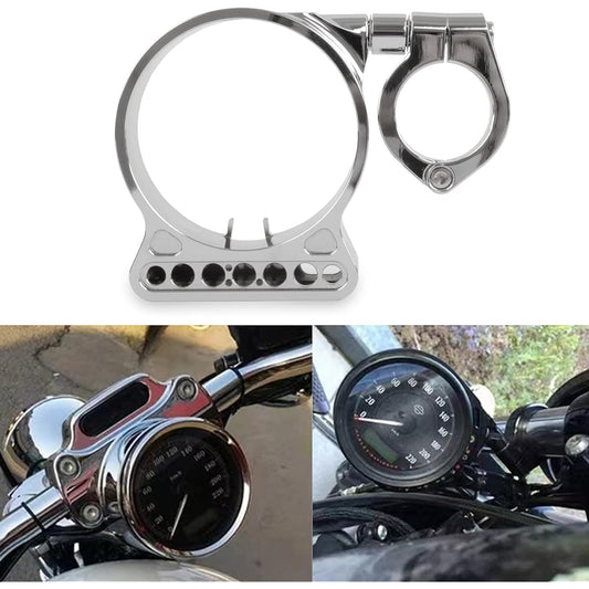 Speedometer Relocation Bracket Cover Side Mount Speedometer Instrument Housing for Sportster 883 XL1200 883 (Chrome)