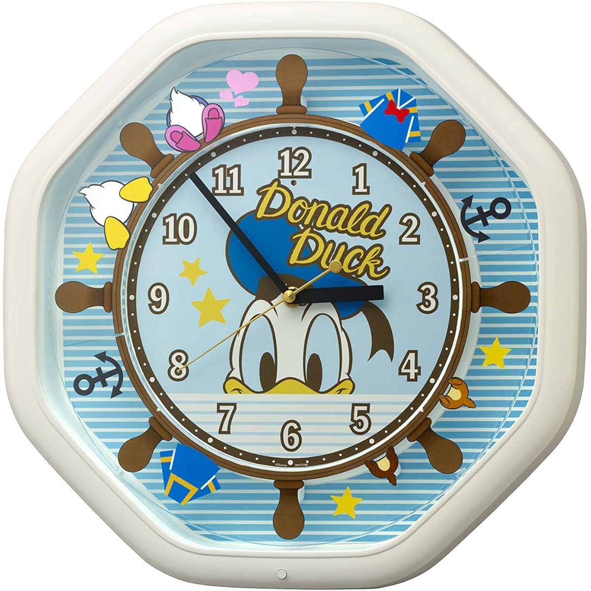 RHYTHM Disney Donald Duck Wall Clock Karakuri Clock with 4 Disney Songs White 37x37x9.3cm 4MH441MC03