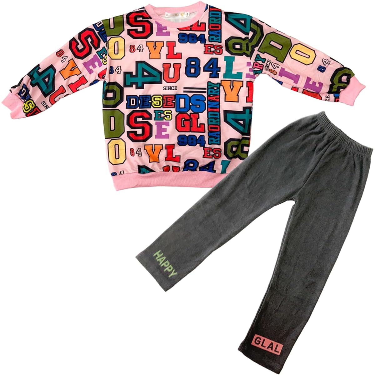 [Banane D'or] Setup Kids Dance Sweatshirt Tops Pants Top and Bottom Set