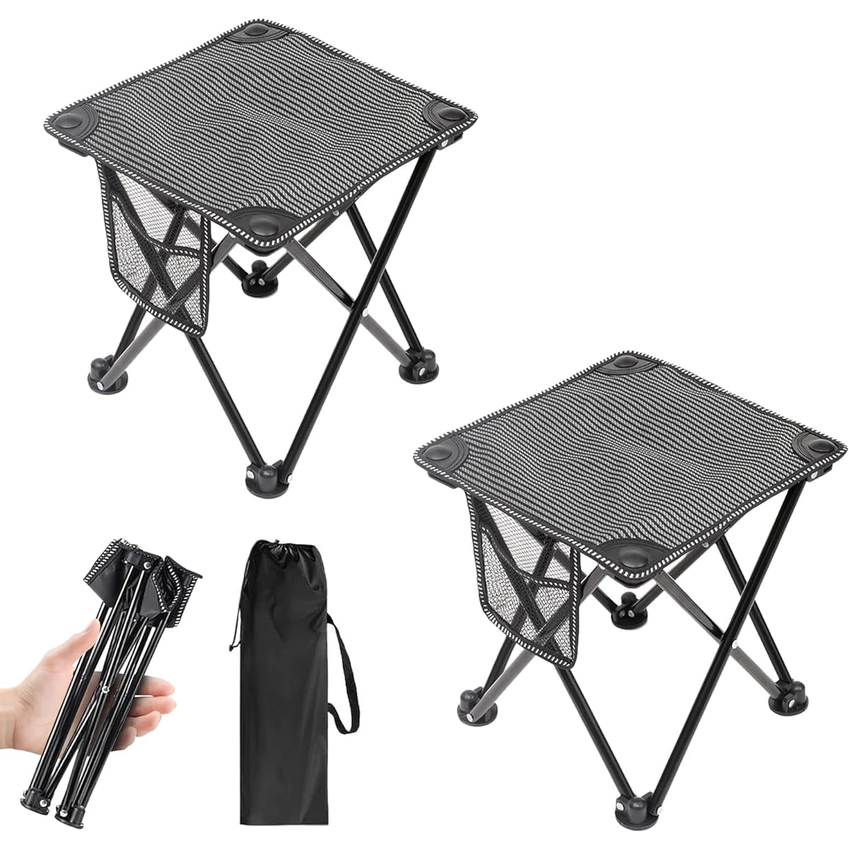 UPF Camping Chair Set of 2, Ultra Lightweight Folding Chair, Instant Storage in 1 Second, Outdoor Chair, Compact, Folding Chair, Load Capacity 150kg, Portable, Camping Chair, Stylish, Portable Chair, Storage Bag Included, Convenient to Carry, Folding Cha