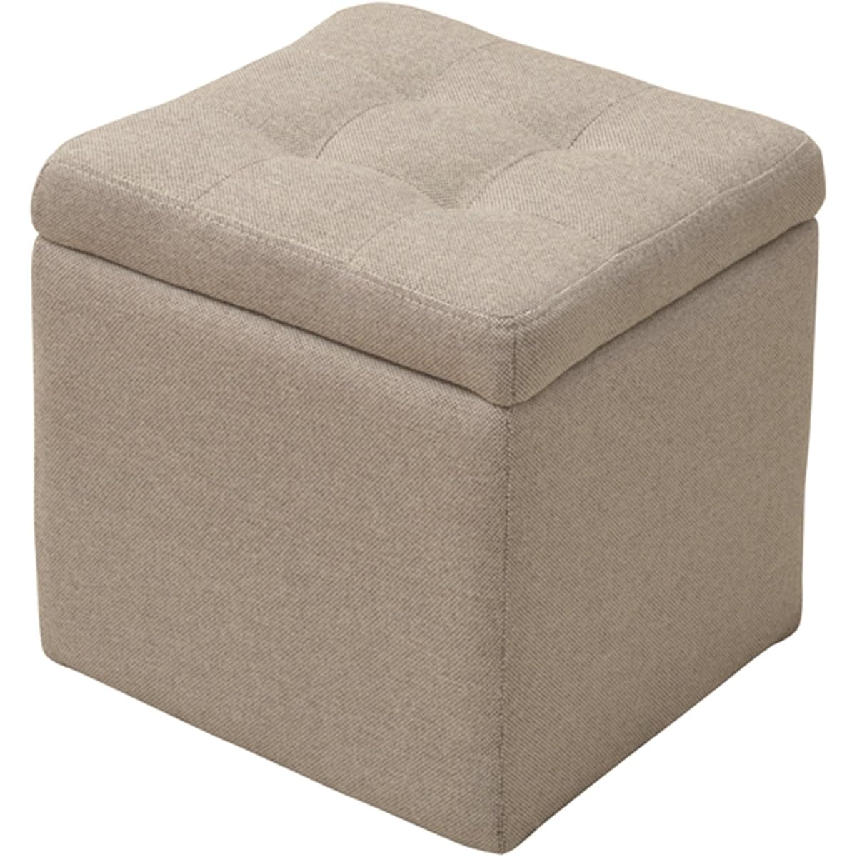 Yamazen Storage Stool and Ottoman (Width 37) Beige FBS-S(BE)