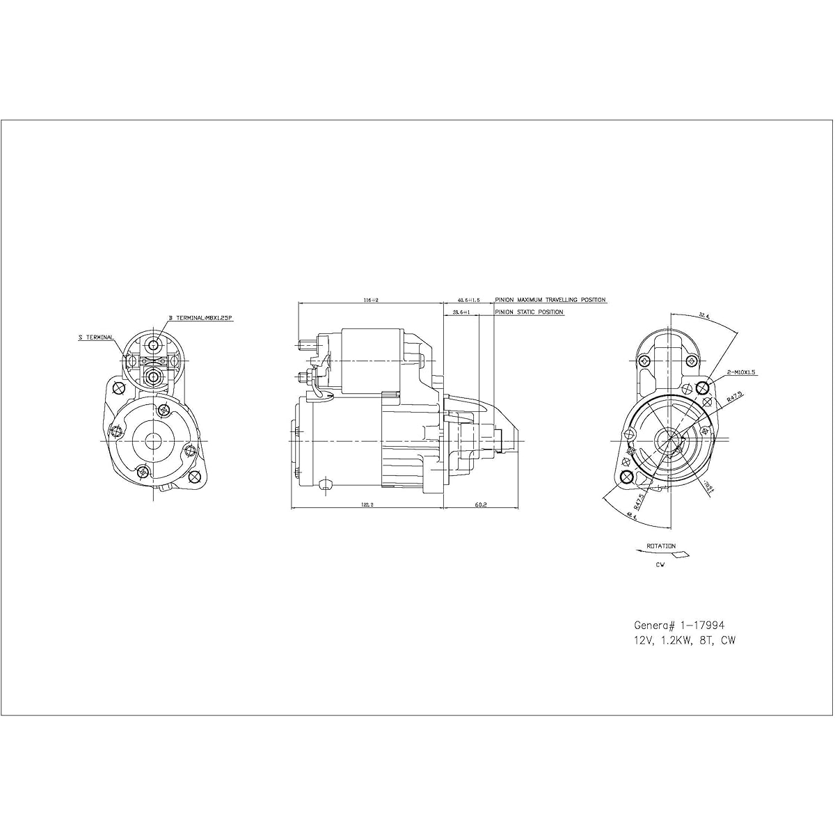 TYC 1-17970 replacement starter