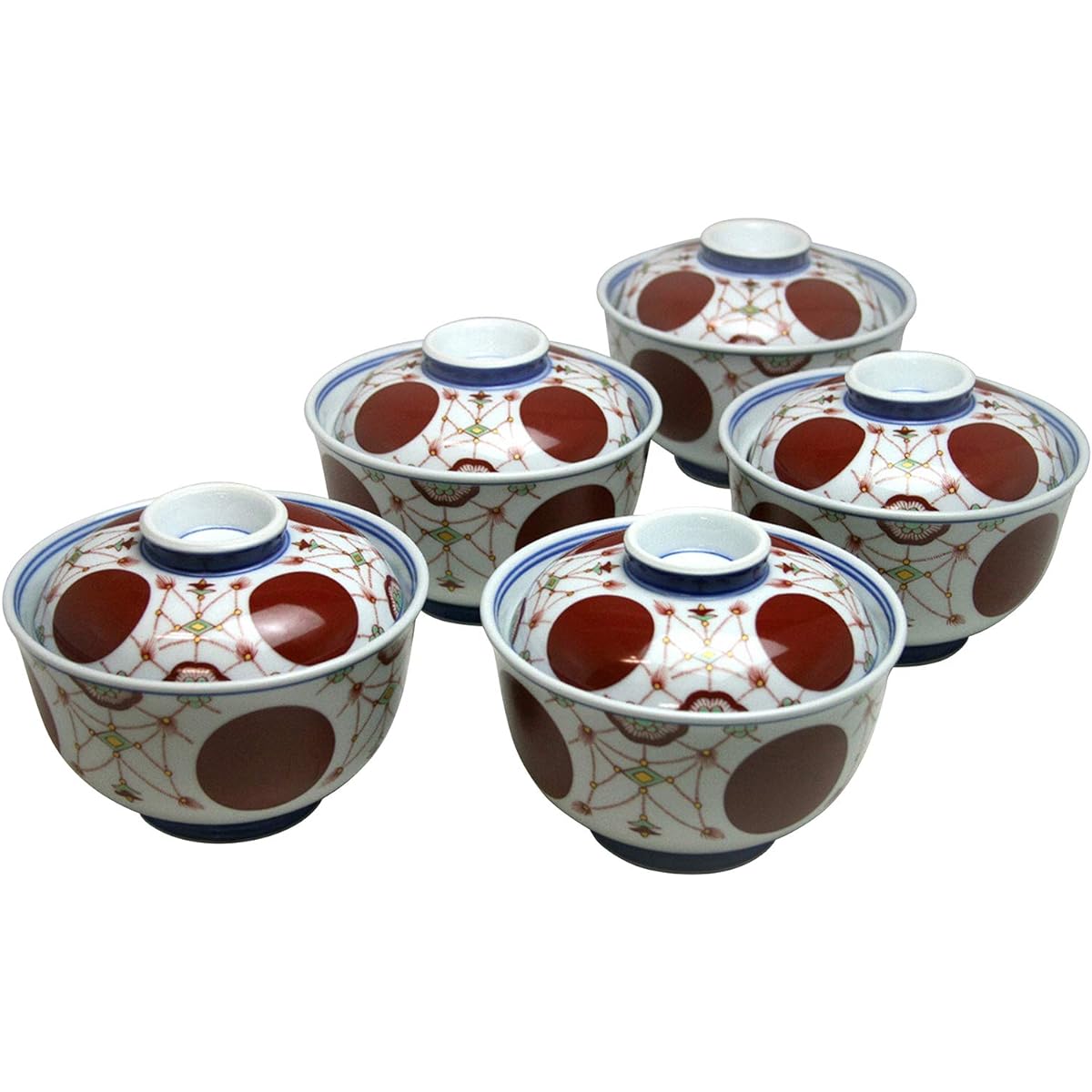 Arita ware, Takeken kiln, circle pattern, sweets bowl, set 54079
