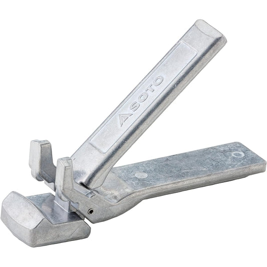 SOTO Handle Pot Holder Firmly grips (pots, colanders, frying pans) Easy to open and close lid with magnet (easy to use with light force) Lid can be placed upright (space saving) Silver GORA Lifter ST-9501