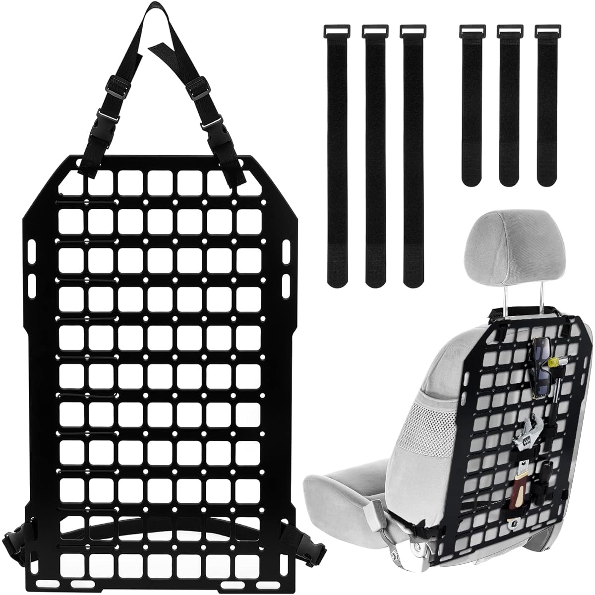 AMYLOVE 23 x 14.25 inch tactical sheet back organizer Rurable MOLLE Panel Curst Slue Organizer Back seat Track Mount Rack Panel MOLLE Pouch EDC Tools