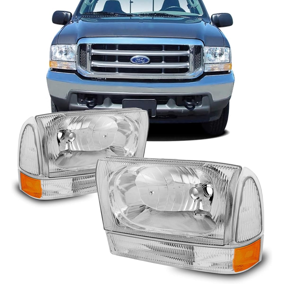 Ford Excression F250 F350 F450 Super Duty OE replacement headlight driver/passenger seat lamp pair