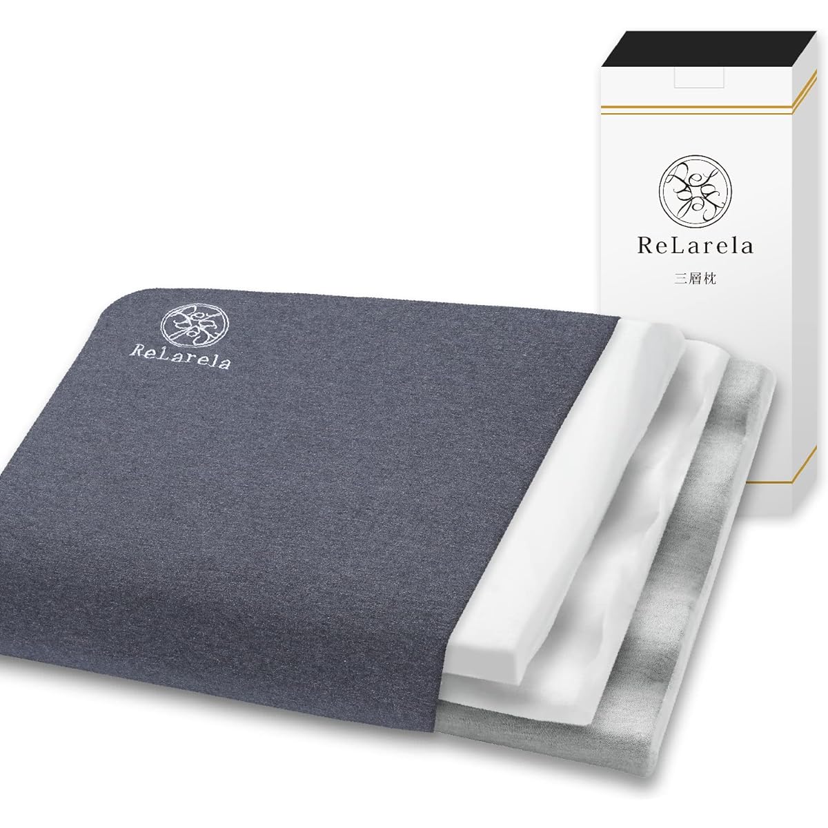 ReLarela Memory Foam Pillow High Density 45D Bamboo Charcoal Urethane [7 Height Adjustable] Pillow Pillow High Density Urethane Stiff Shoulders No Neck Pain Three Layer Pillow (Gray)