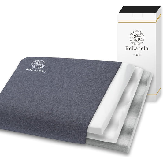 ReLarela Memory Foam Pillow High Density 45D Bamboo Charcoal Urethane [7 Height Adjustable] Pillow Pillow High Density Urethane Stiff Shoulders No Neck Pain Three Layer Pillow (Gray)
