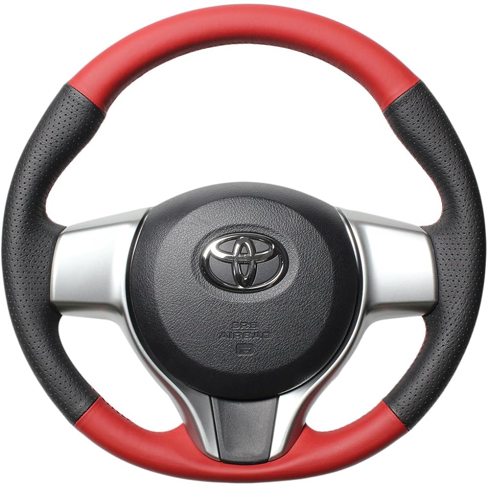 REAL Steering [Vitz (130 series)/Ractis (120 series)] Red & black all leather P130-LPB-RD-VIT