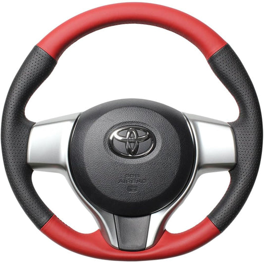 REAL Steering [Vitz (130 series)/Ractis (120 series)] Red & black all leather P130-LPB-RD-VIT