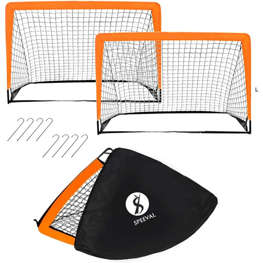 SPEEVAL Soccer Goal Set of 2 Folding Type for Children Japanese Design Width 120cm x Height 90cm x Depth 90cm Futsal Soccer Indoor Outdoor