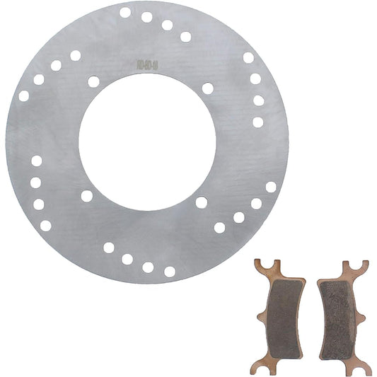 Race Driven Rear Brake Rotor Disc & Brake Pads for Polaris Sportsman 400 450 500 600 700 800 HO MV7 EFI 4X4