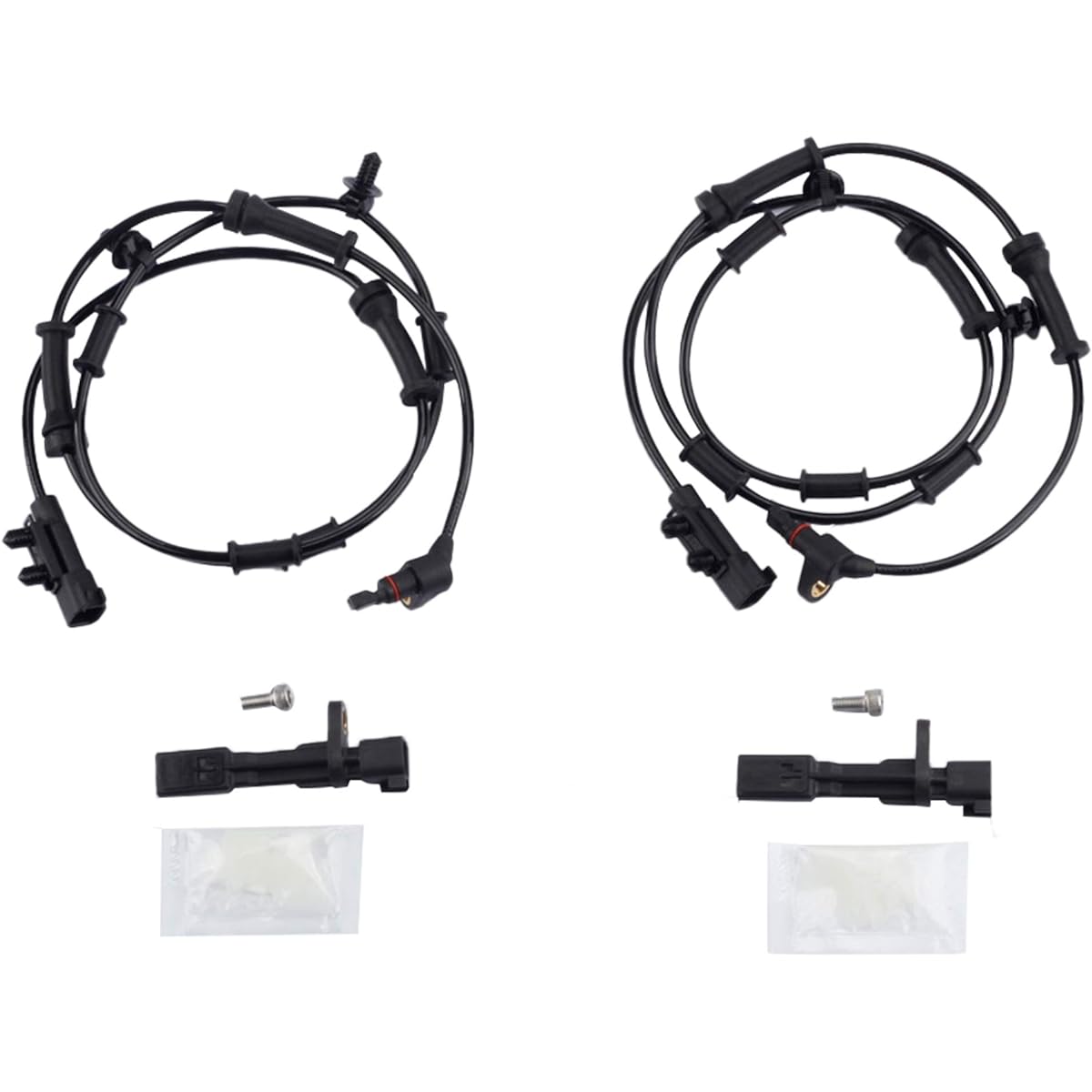 DASBECAN Front & Rear ABS Wheel Speed Sensor Jeep WRANGLER 3.6L 2012 Jeep WRANGLER 3.8L 2007-2011 Exchange # 68003281AA 68003281AC 52060156AD 5215003AA (4 pieces pack)