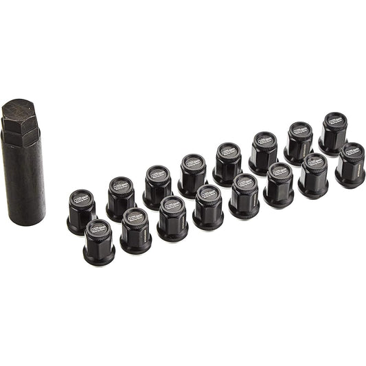 KYO-EI (Kyoei Sangyo) Extreme Through Nut with Aluminum Cap M12XP1.5 16P Black 16 pieces HP16KK