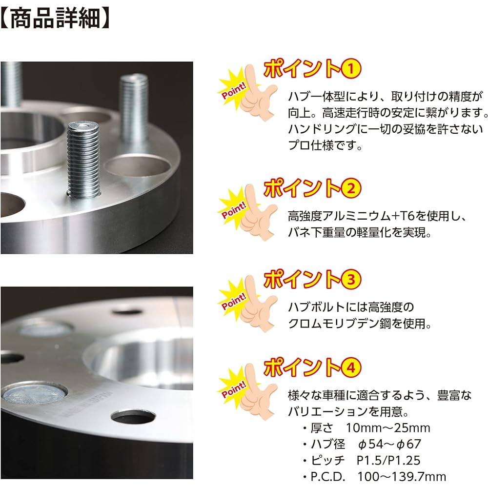 Shinsei Wide Tread Spacer 20mm PCD114.3 M12×P1.25 5H 2 pieces HW5120-66N