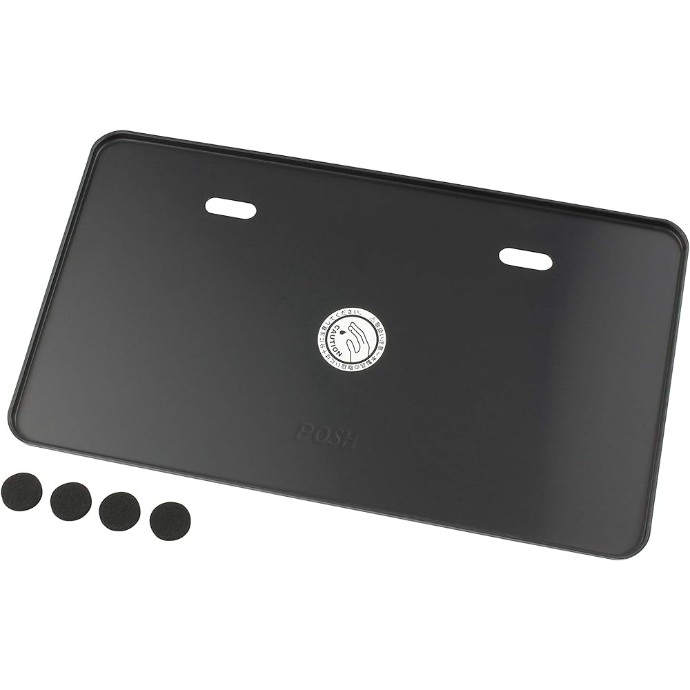POSH Aluminum License Plate for Motorcycles, L Size, Compliant with New Standards, For 126cc and Above, Black 500291-06-10
