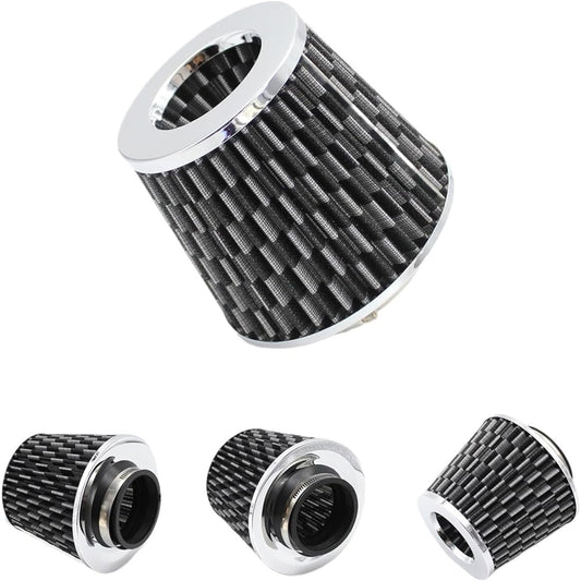 Car Accessories 3 Inch High Flow Cold Air Intake Filter Induction Kit Sport Power Mesh Cone 76mm Car Air Filter (Color : Gray)