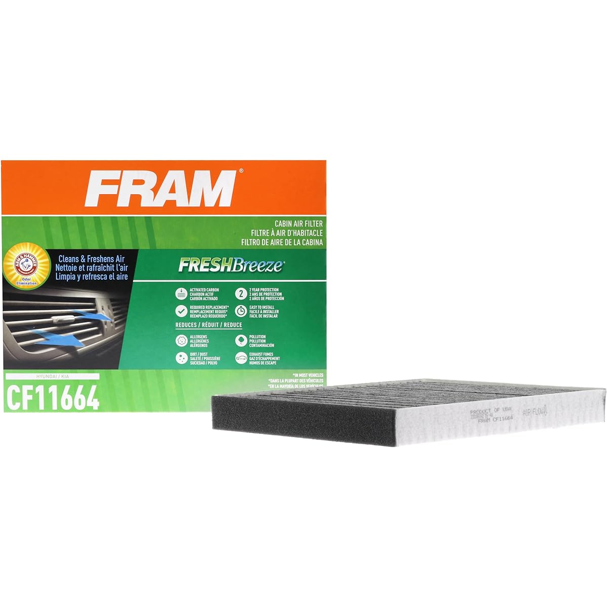 Fram CF11664 With Fresh Breeze Cabin Air Filter Arm & Hammer