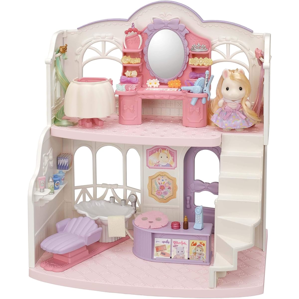Sylvanian Families Hair Salon [Fashionably Styling! Beauty Hair Salon] Fu-14 ST Mark Certification For Ages 3 and Up Toy Dollhouse Sylvanian Families EPOCH