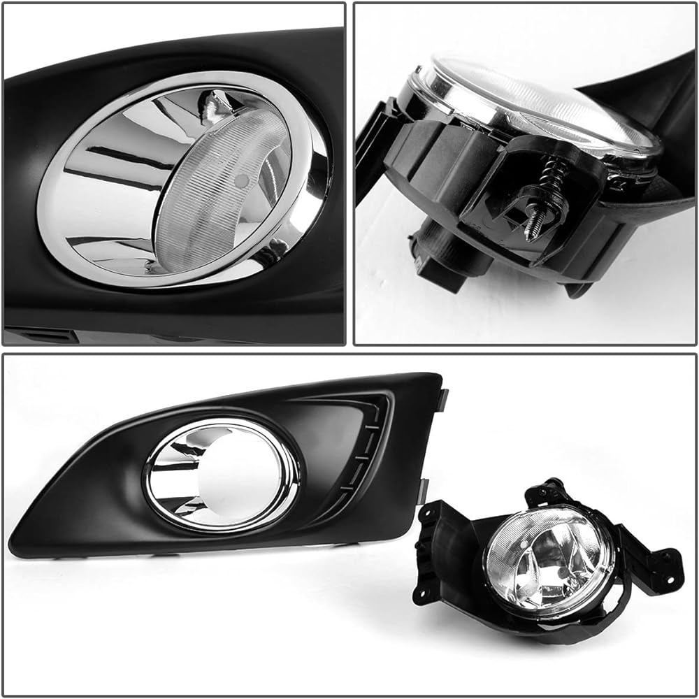DNA MOTORING FL-ZTL-158-CH Front Bumper Fog Light Driver seat & passenger seat side visibility [11-15 CHEVY SONIC / 12-15 Compatible with Aveo]