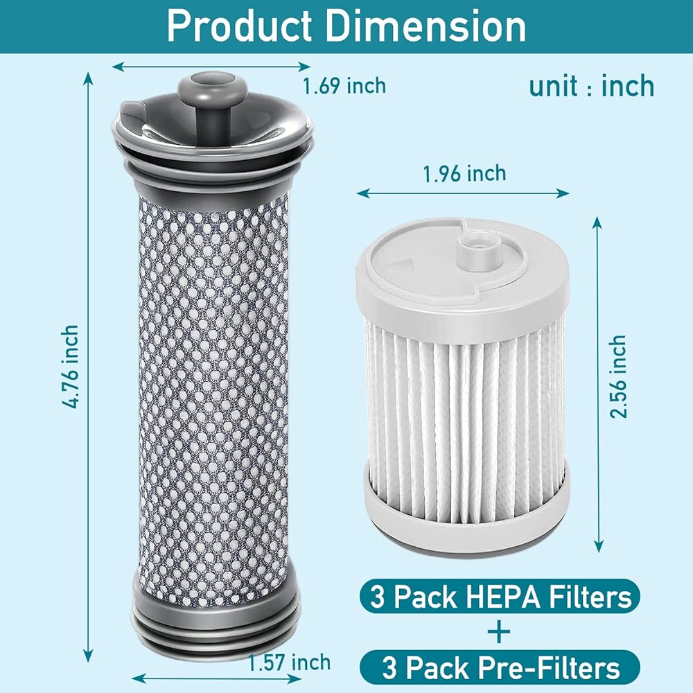 3 Compatible with Filter Kit for replacing Pack Tineco A10/A11 HERO/MASTER