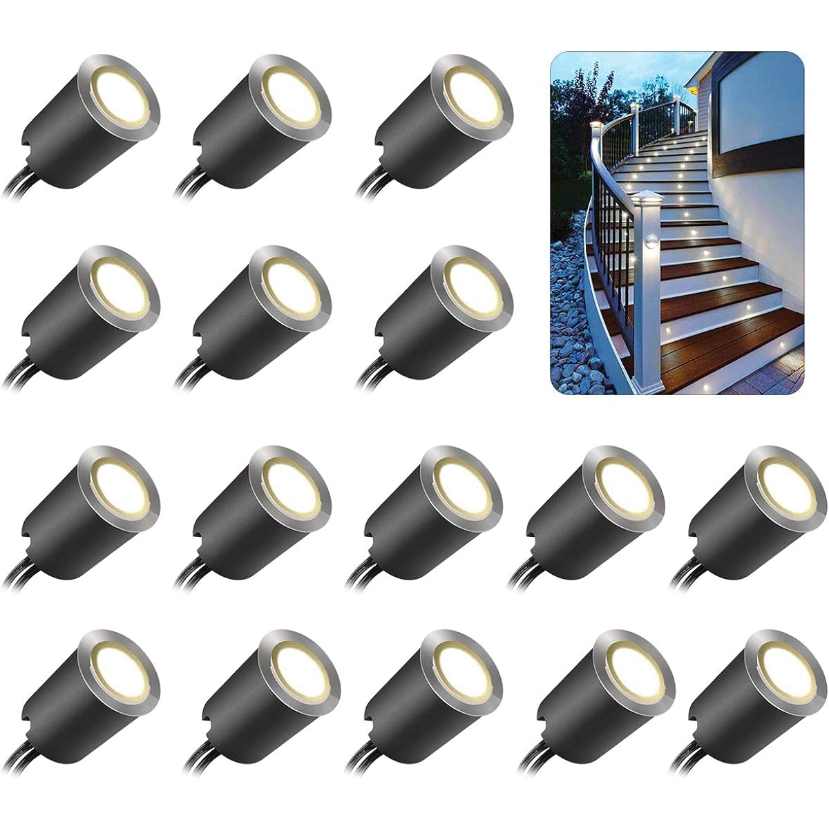 Underground Embedded Light SMY Lighting 4500k Led Light Mini for Wooden Deck Small Embedded LED Lighting Outdoor Embedded Light Garden Light φ32mm IP67 Waterproof DC12v
