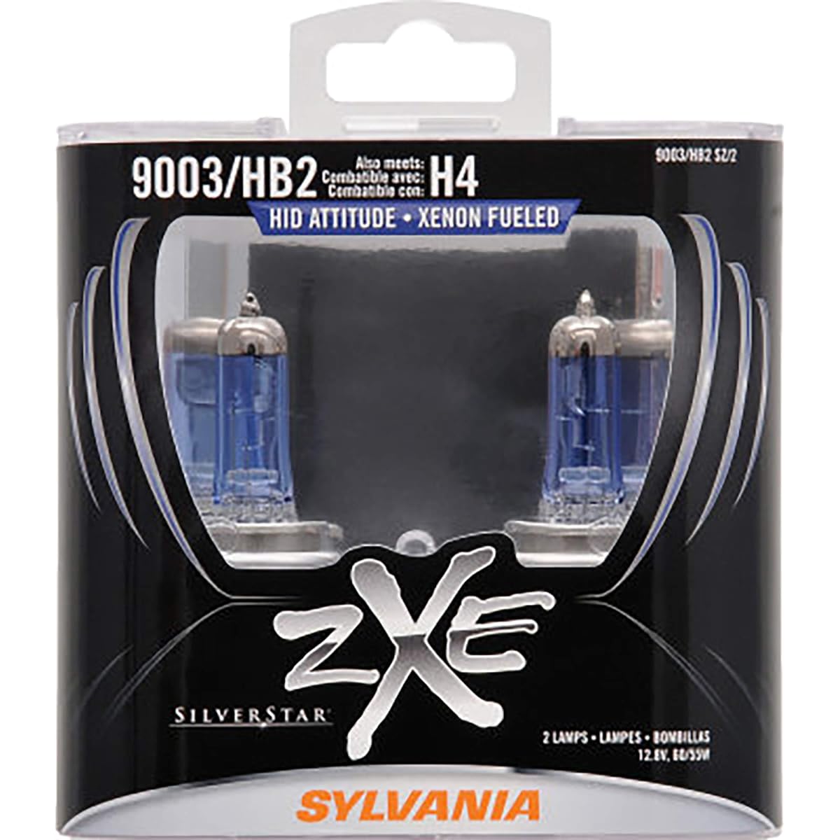 Sylvania 9007 Silverstar ZXE High Performance Halogen Headlight Light bulb, (Pack of 2) 9003sz.pb2