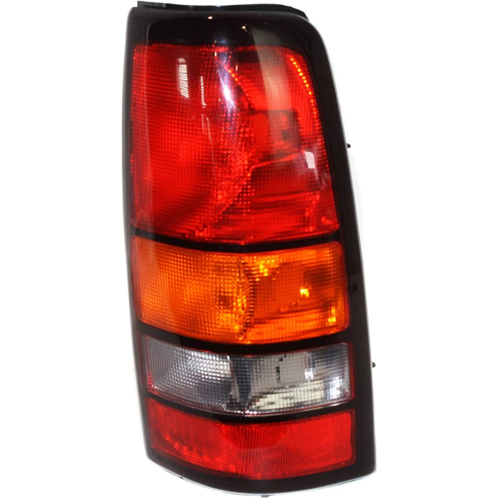 Taill Light Lens and Housing Compatible Model: 2004-2006 GMC Sierra 1500/1500 HD / 2500 HD Halogen Amber Clear & Red Lens 2 Set of passenger seat and driver's seat side