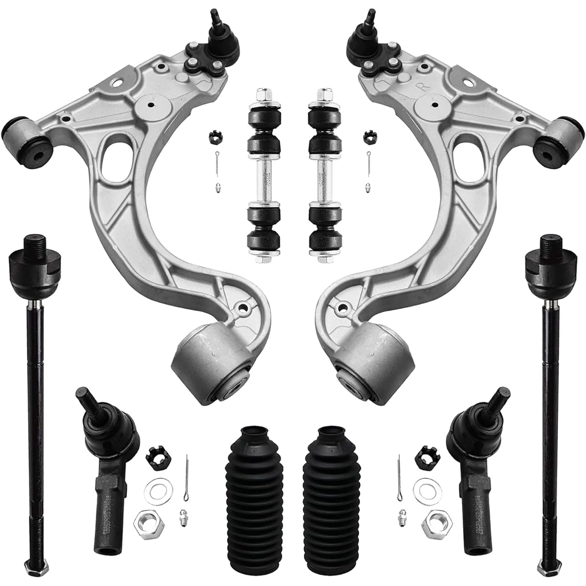 Detroit vehicle axis - 10 Peace Front suspension kit -Both control arms & ball joints, two inside and outer tie rod ends, two swabs links and two tie rod boots ...