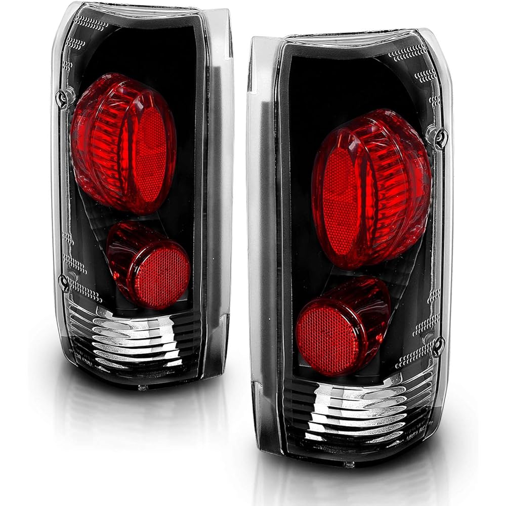 AMERILITE Euro Black replacement Brake Tail Light Set 1989-1996 Ford F Series/For Bronko -Passenger seats and driver's seat side