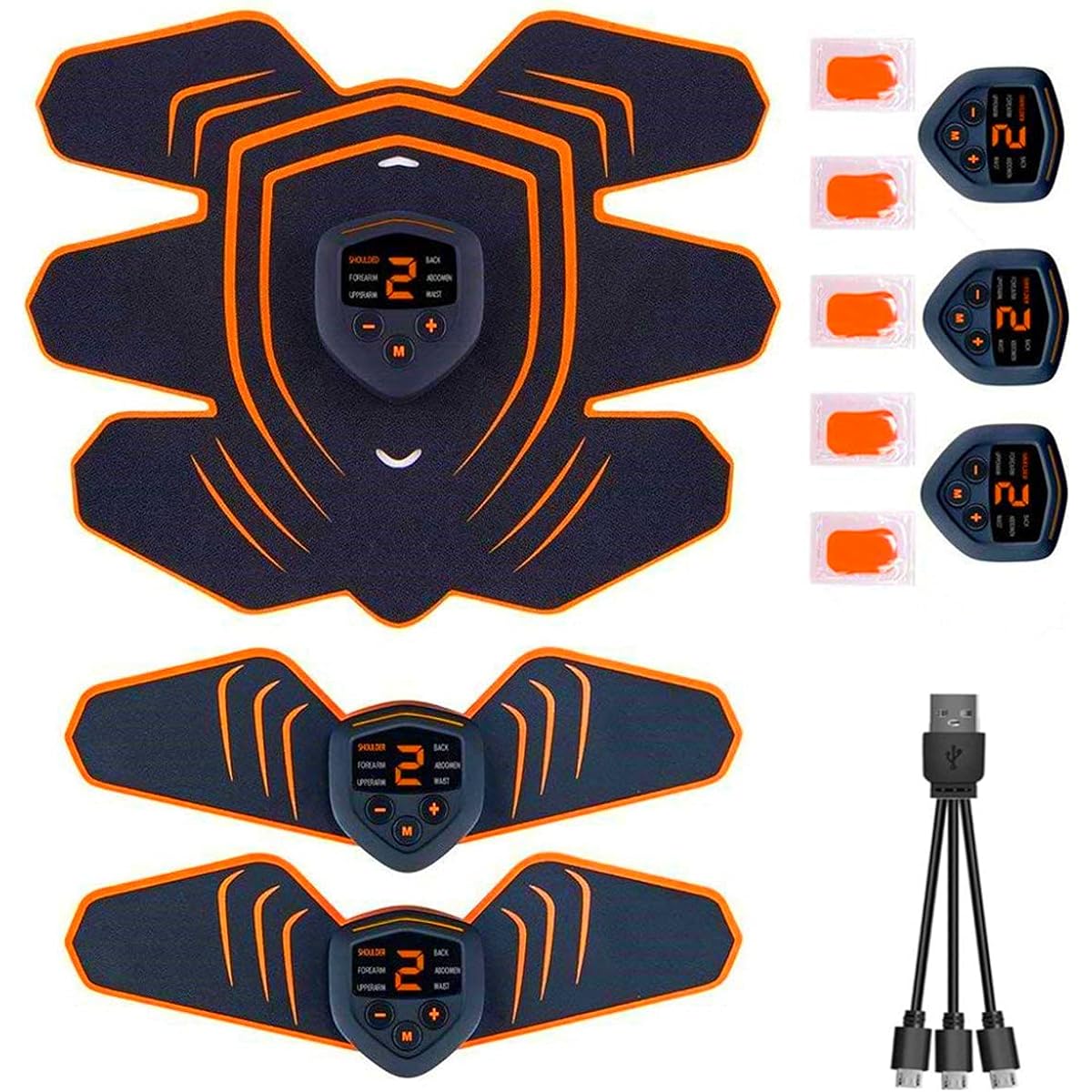 EMS Abdominal Muscle Belt, Strength Training, Unisex, Muscle Toner, Diet Equipment, Quiet, Automatic, LCD Screen, LED Light, 6 Types of Modes, 9 Levels of Intensity, Body Fit, Abdominal Muscle Equipment, EMS Abdominal Belt, for Stomach, Arms, and Thighs