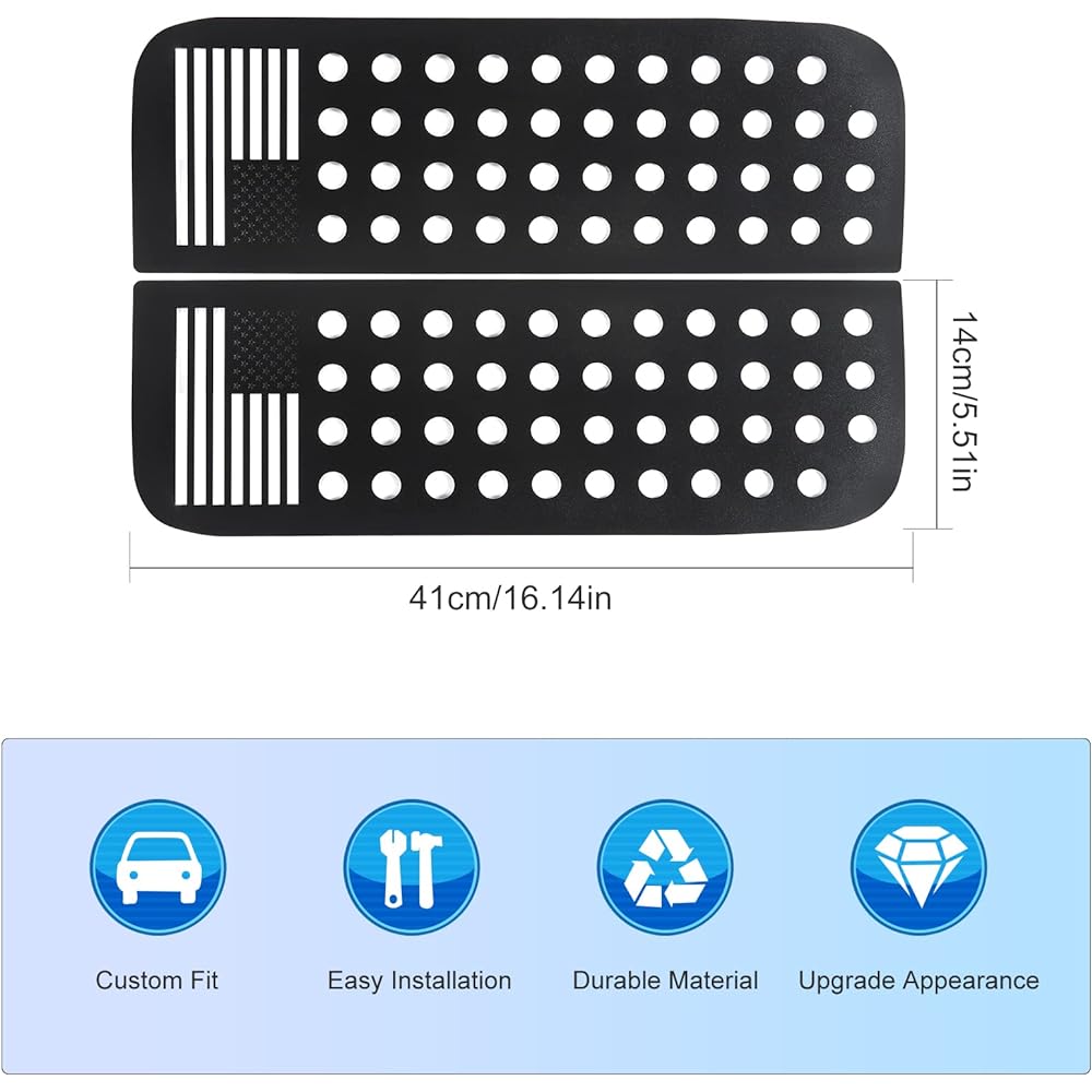 Rear Side Window Cabat Rim Exterior Accessory Accessory Geep Langler JLU Gradiator JT 4 Door 2018-2021 American Flag