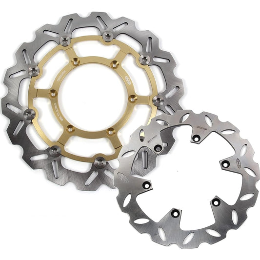 Arashi Front and Rear Brake Disc Rotor Fits Suzuki DRZ400SM DR-Z400SM 2005-2021 Motorcycle Replacement Accessories Gold 2006 2007 2008 2009 2010 2011 2012 2013 2014 2015 2016 2017 2018 2019 2020