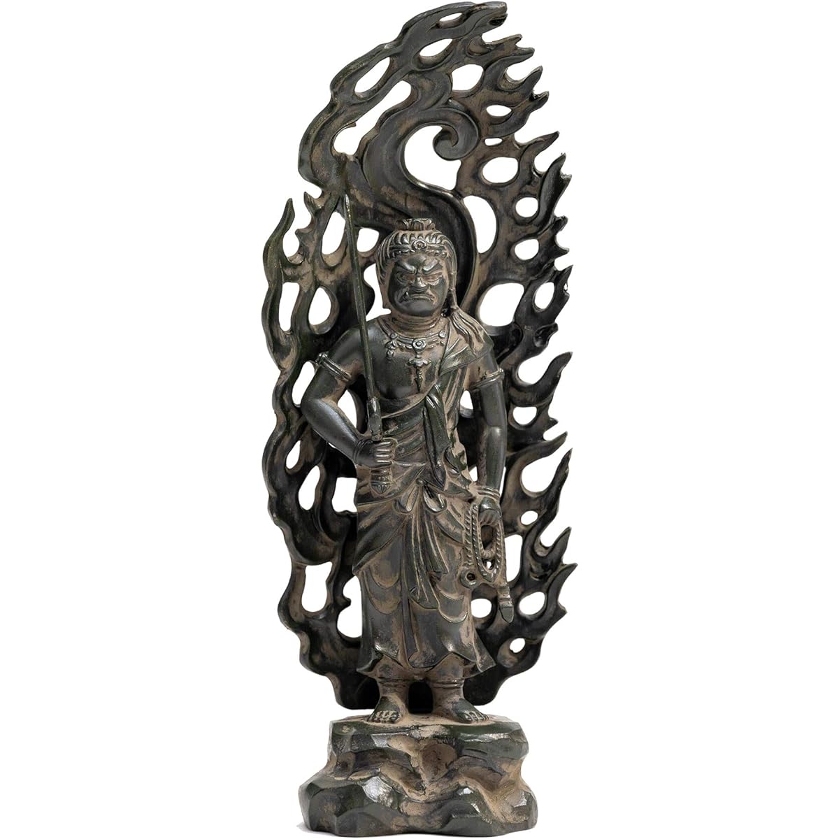 Buddha statue Fudo Myoo 15.5cm (antique bronze) Buddhist sculptor: Hideun Makita Original model ___ (born in the year of the rooster) Zodiac guardian main image Zodiac Takaoka copperware (KS Fudo Myouou)