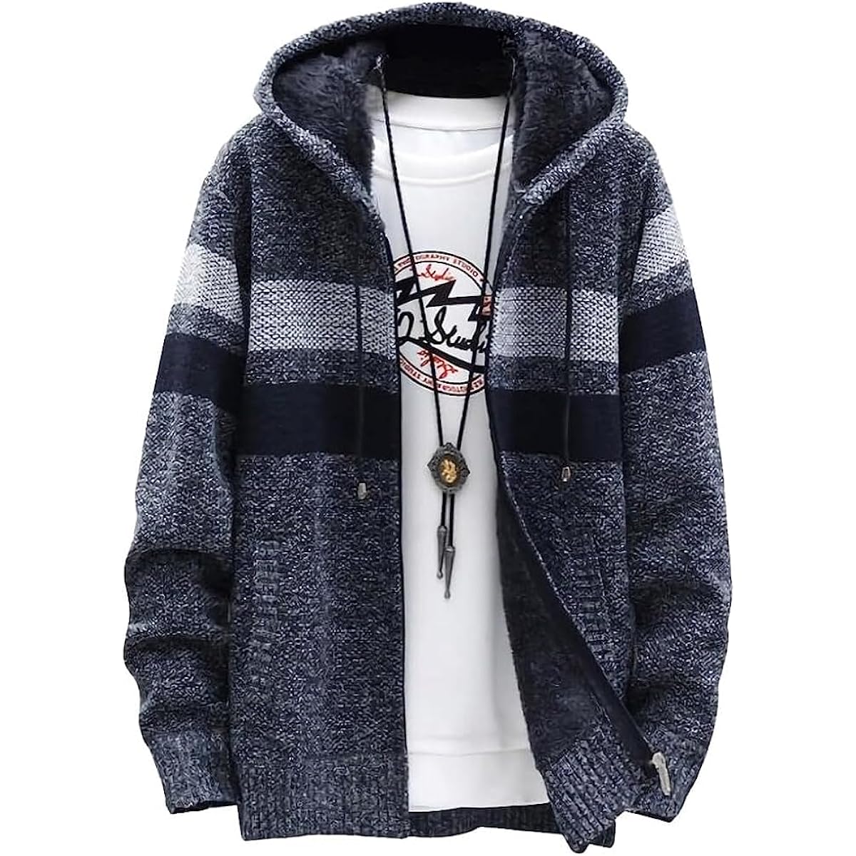 [emptio] Hooded Border Knit Jacket Men's