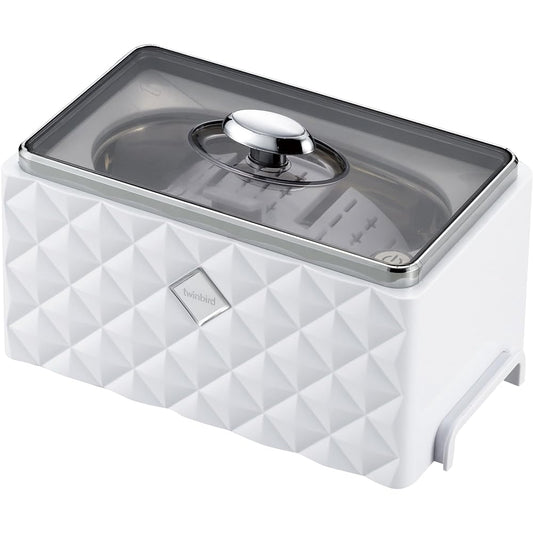Twin Bird Tsubame Sanjo Ultrasonic Cleaner Glasses Cleaning Accessories Watch Ring Dentures Automatic Stop [1 Year Manufacturer Warranty] White EC-4548W