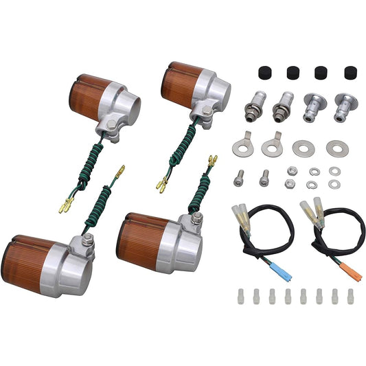 POSH Motorcycle Supplies Turn Signal Super Bike Type Vehicle Specific Set CB1100/EX (2014-2015) Buff Body/Orange Lens 051593-23