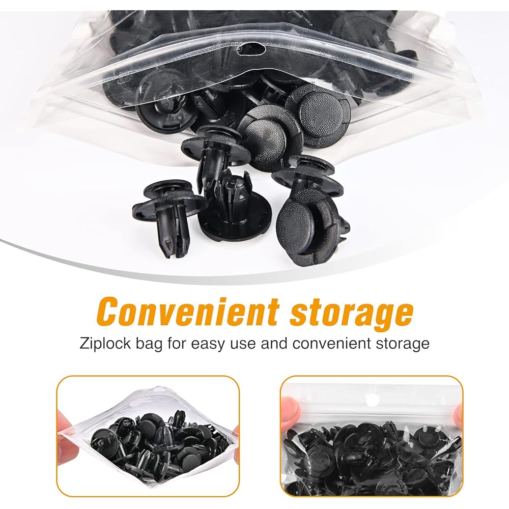 GOOACC 50Pcs Push-Type Engine Cowl Bumper Fender Clips Replacement for Nissan Altima Sentra Murano Maxima Xterra Infiniti FX35 FX45 G25 G35 G37 Mazda 3 5 6 CX-3 CX-5, OEM-#01553-05323,L33X13209