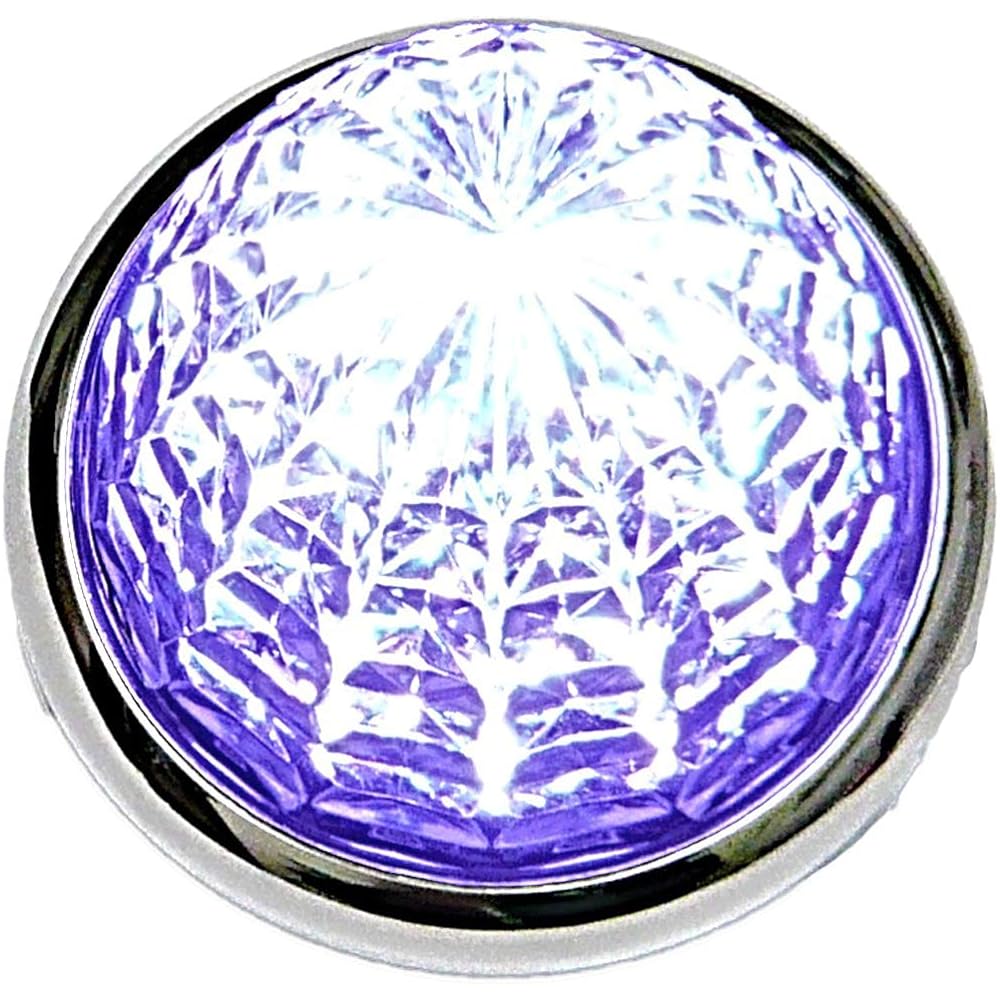 Customize 24V Truck LED Marker Lamp Side Marker 8-sided Crystal Cut Specification 16LED Plated Ring General Purpose Set of 6 Blue/Yellow/Red/White Various Colors (Purple Custom Color)