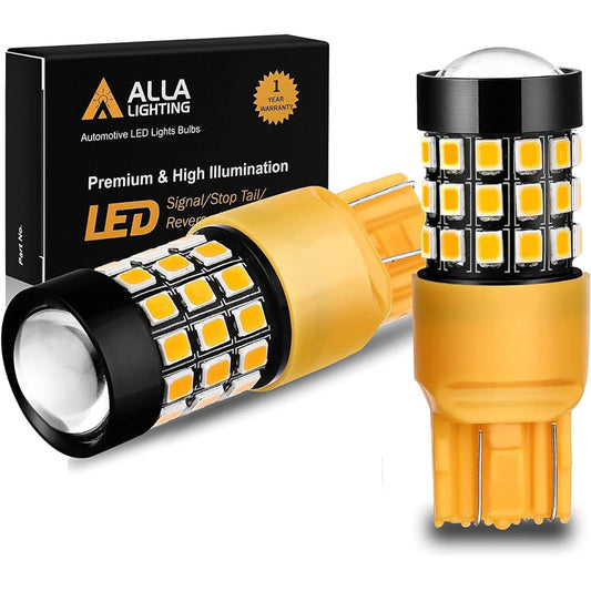 Alla Lighting 39-SMD 7443 7440 T20 High Power 2835 Chipset Xtremely Super Bright Amber Yellow LED Bulb Light