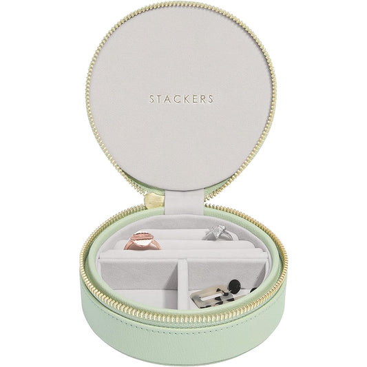 STACKERS LONDON Travel Jewelry Box Round Silver/Stackers SILVER Travel Box Round (Silver)