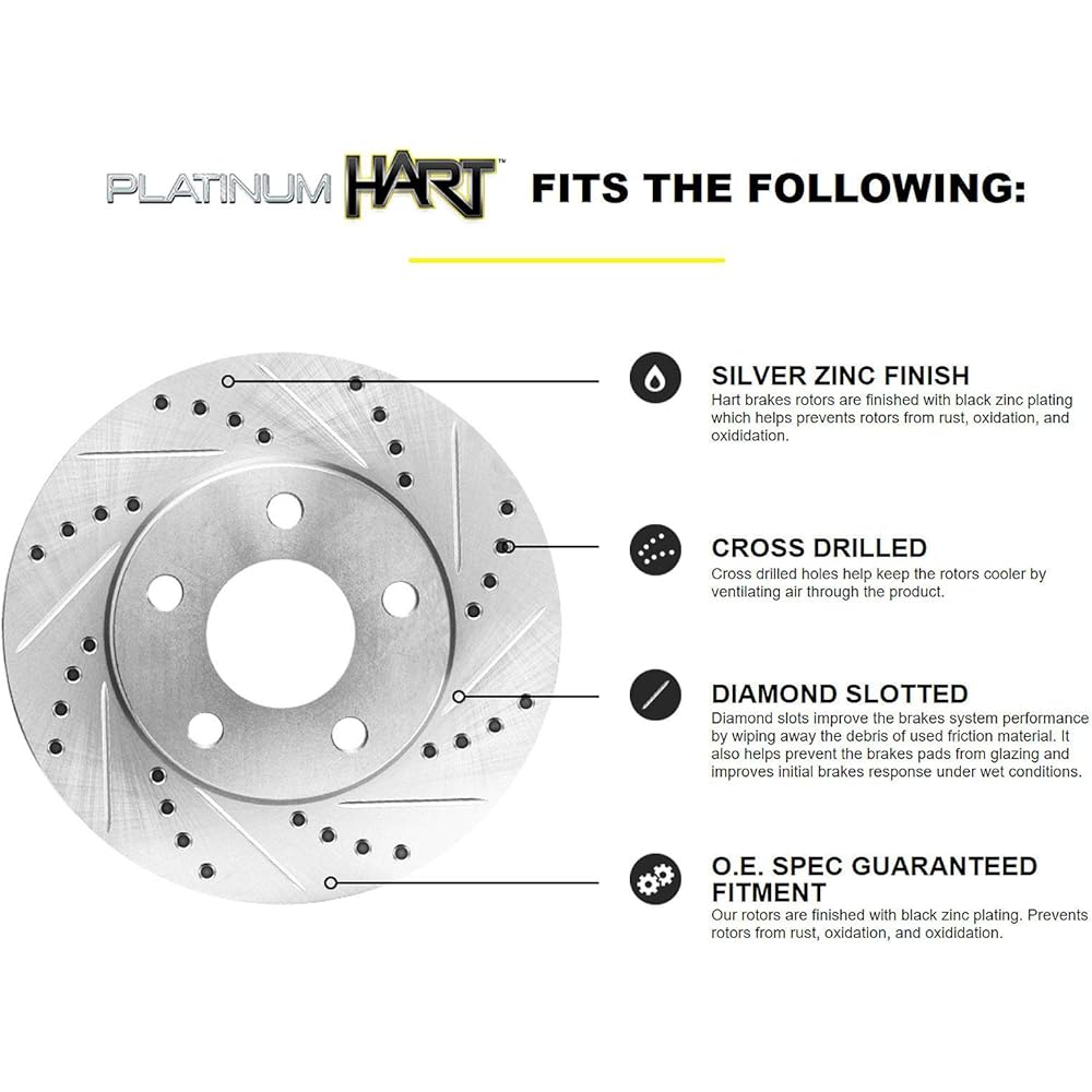 HART BRAKES Front brake and rotor kit | Front brake pad | Brake rotor and pads | Ceramic brake pads and rotors | 1985-1992 Conform to Toyota Pickup trucks