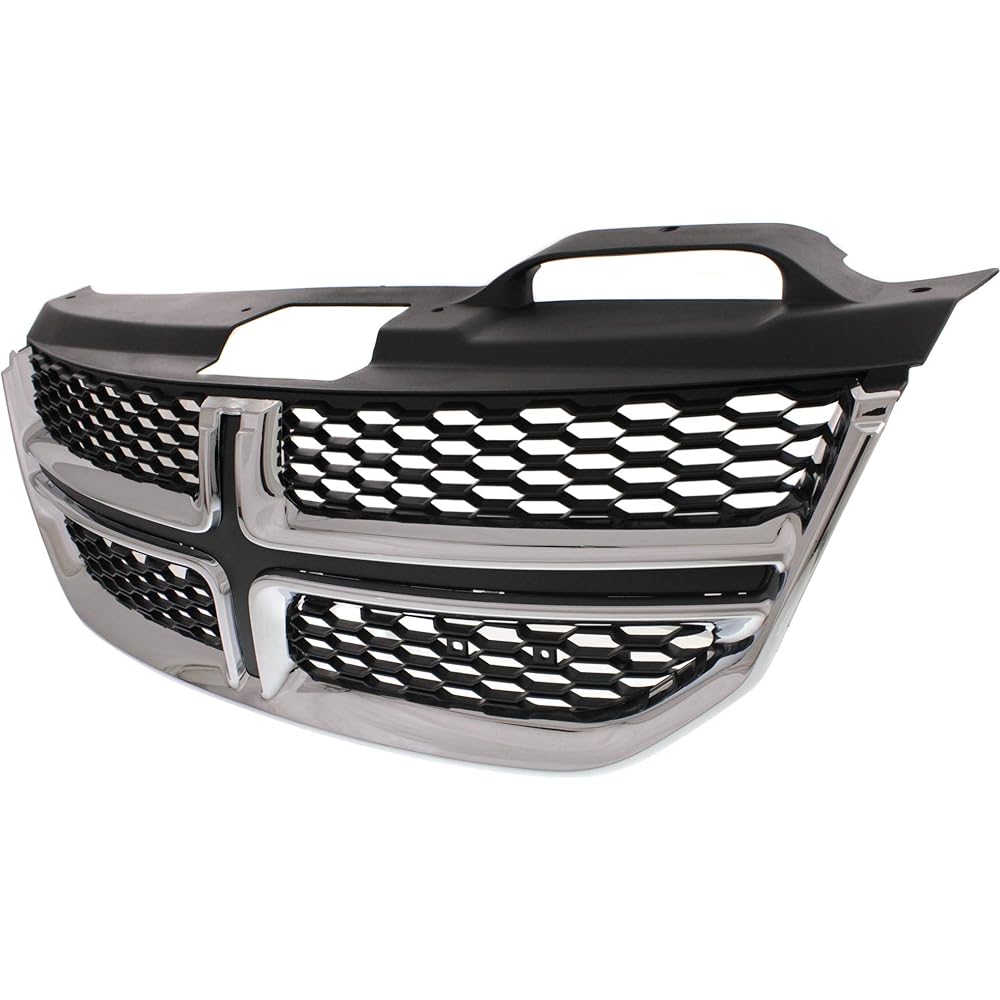 EVAN-FISCHER Grill 2011-2020 DODGE JOURNEY Textured Black Shell and Insert compatible with chrome molding