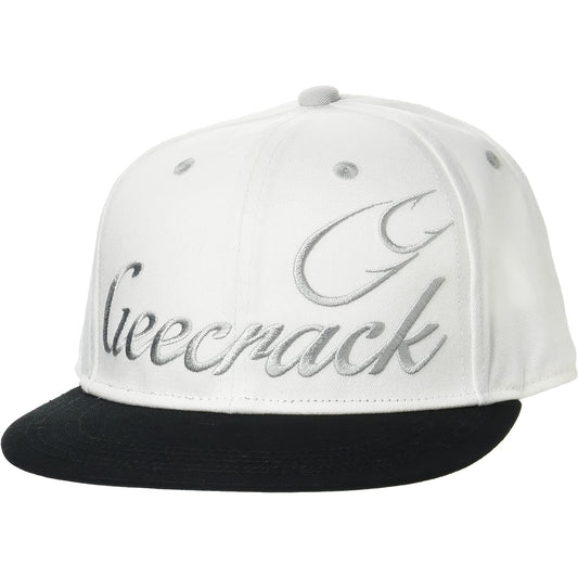 GEECRACK Hook Logo Snapback Cap White Black.