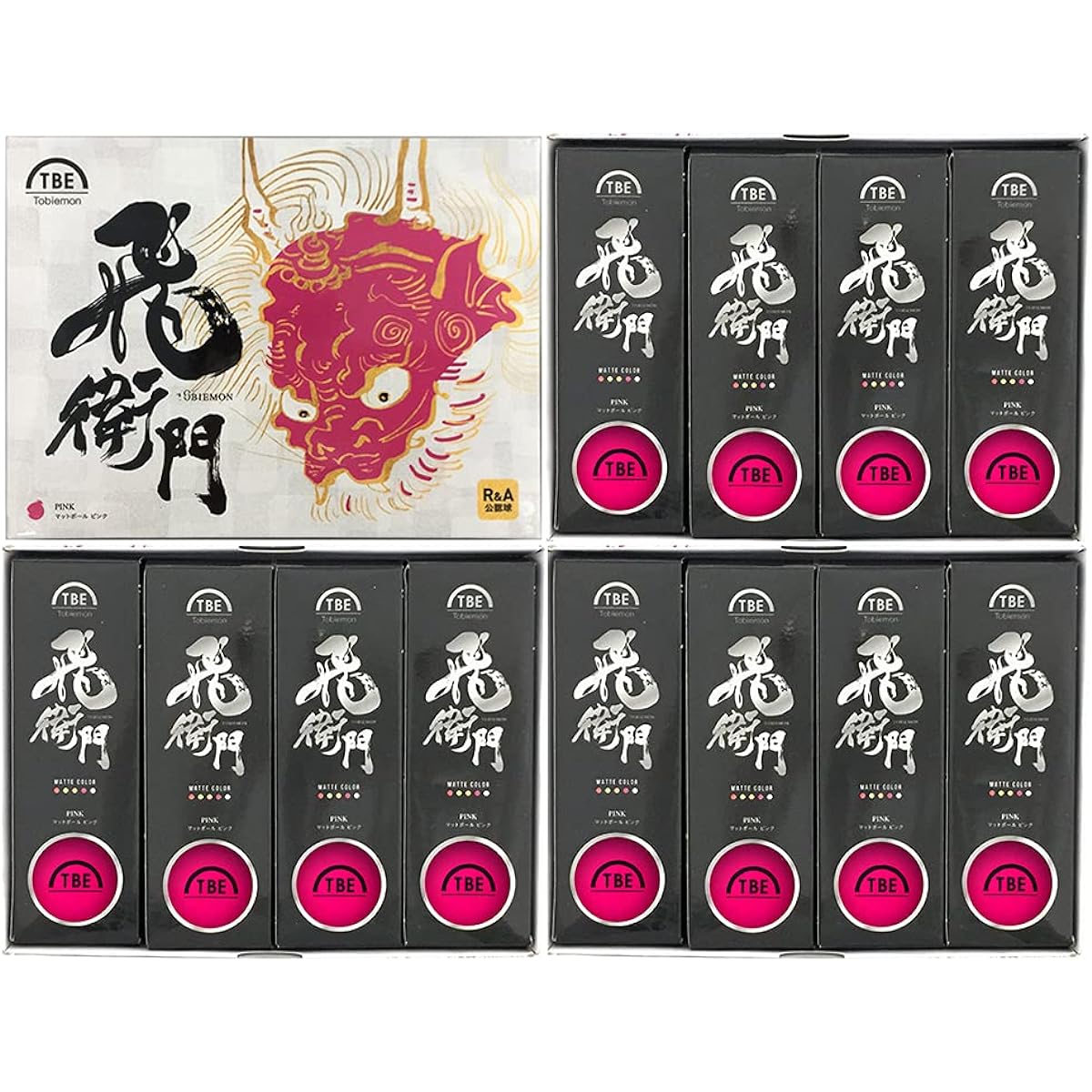 Golf ball TOBIEMON matte color R&A official ball T-2BMP pink Hiemon 3 dozen (36 balls) set!