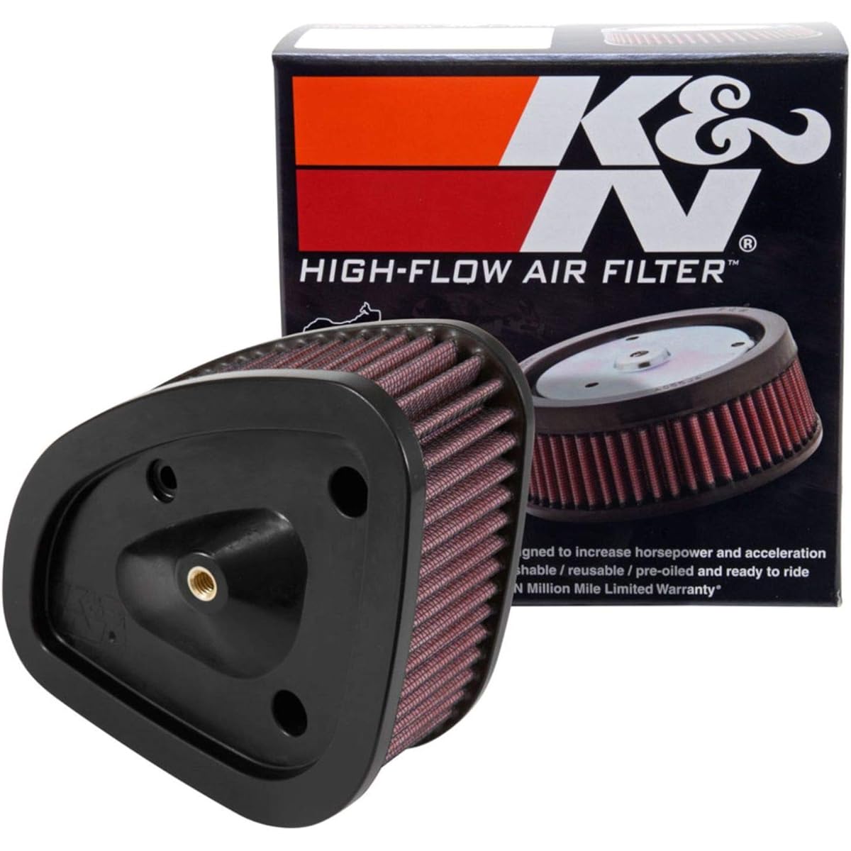 K & N engine air filter high performance power sports air filter 2017-2019 Harley Davidson (Road King, Electra Glide, Ultra, Classic, Tri Glide, Limited, Low WD-17) HD-17 17