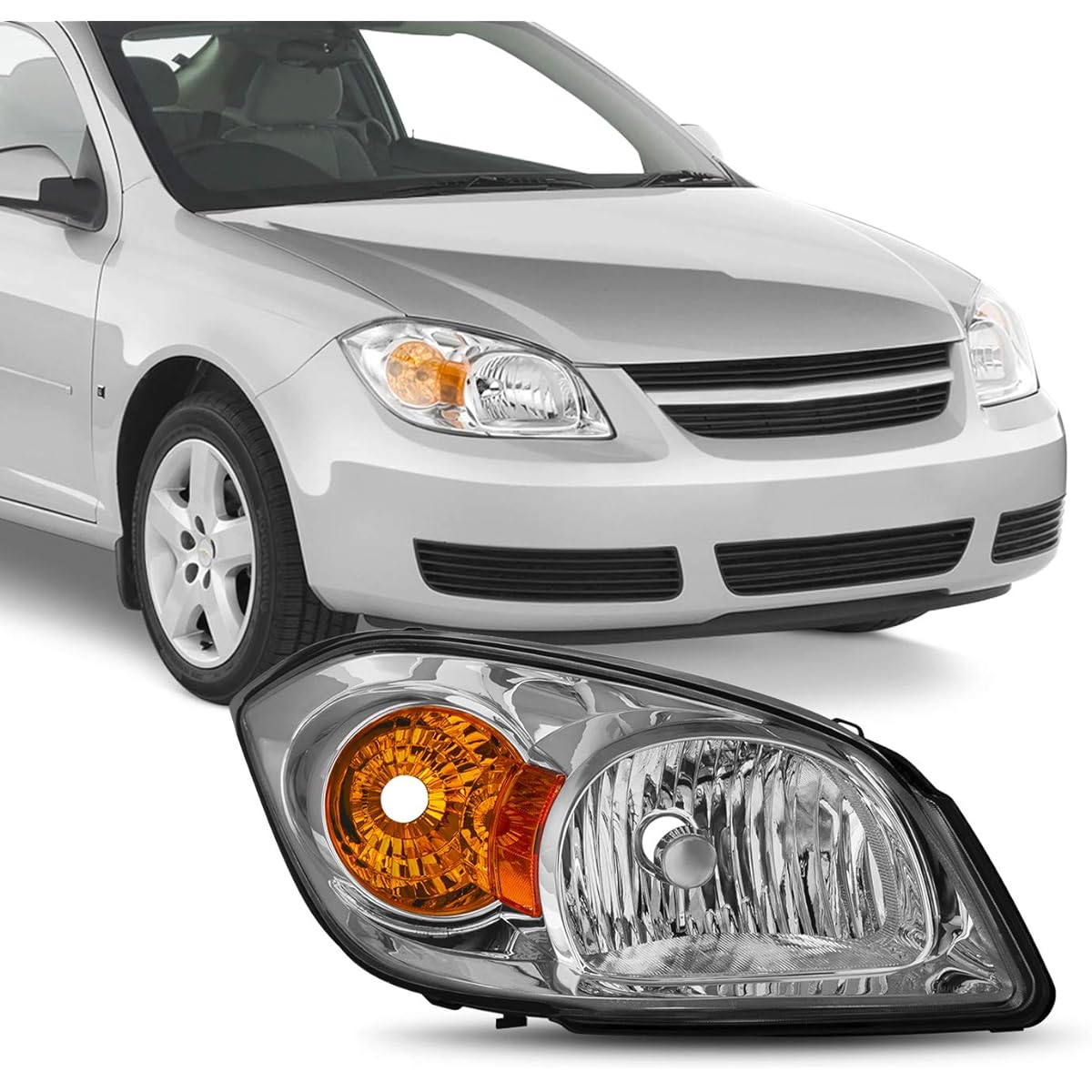 05-10 CHEVY COBALT | Pontiac 05-06 Pursuit | 07-10 G5 Sedan Coupe Chrome Headlight Lamp Passion seat [OE style]