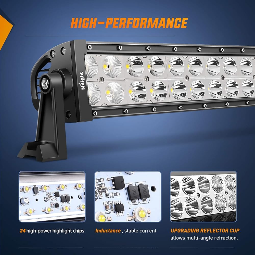 NILIGHT 13.5 inch 72 W LED Work Light Spot LED Light Bar OFF ROAD operation Fog lamp 4 x 4 OFF ROAD ATV SUV Jeep